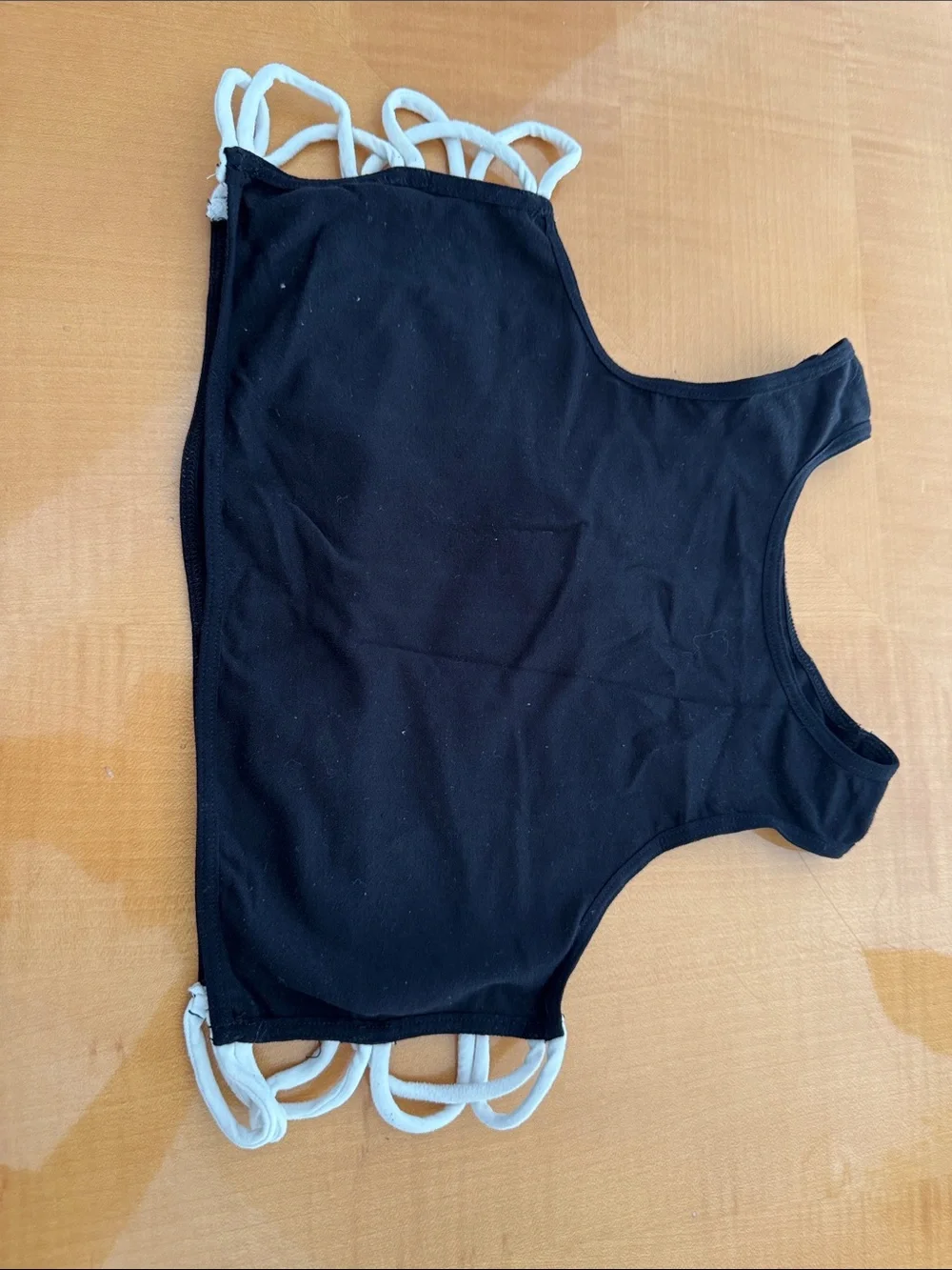 Free People Black Crop Top with White Side Straps